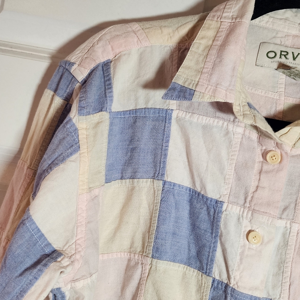 Orvis Womens Small Patchwork Button Down Blouse C… - image 4